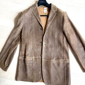 Vintage Jil Sander Leather Soft Brown Jacket • 48